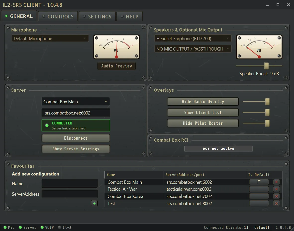SRS for IL-2 client using the dark theme